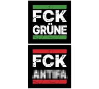 TAKONE FCK GRN Sticker & FCK Anti Sticker - 100 adesivi 7,4 cm Crack Design - Adesivi verdi contro sinistra, comunisti e socialisti
