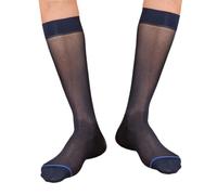 TAKOXIA Calze lunghe da uomo in nylon sottile, morbide, trasparenti, traspiranti, al polpaccio, per abbigliamento formale