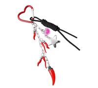 TAKOXIA Portachiavi 3D a forma di cuore e stella, con peperoncino e ciondolo a forma di stella, per coppie o amici