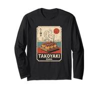 Takoyaki Balls Dotonburi Giappone Retro Japanese Kanji Souvenir Maglia a Manica