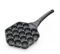 Takoyakii Pan - Poffertjes Pan | Macchina per palline di polpo | Takoyakii Balls Maker Pan | Strumento per la preparazione di pancake rotondi a 18 cavità | Pentole da cucina per bancarella del mercato
