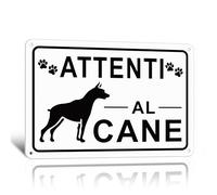 TAKULA 22 * 15CM Attenti al Cane Cartello,Attenti ai Cani Cartello con Supporto Adesivo e Fori Autoperforanti,Attenti al Cane Cartello Metallo