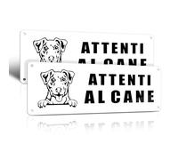 TAKULA 25 * 9CM Cartello Attenti al Cane, Cartelli Attenti al Cane in Alluminio, Cartello Attenti ai Cani con Nastro Riflettente in Alluminio e Adesivo sul Retro