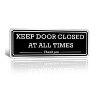 TAKULA Cartello "Please Close Gate - Keep Gate Closed,25 x 9 cm Do Not Enter Door Sign, segnale di avvertimento in alluminio spazzolato, impermeabile e antiruggine, adatto per pareti o cancelli