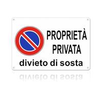 TAKULA Cartello Proprietà Privata e Cartelli Divieto di Sosta Alluminio 30x20cm Riflettente, Impermeabile, Anticorrosione, con Fori Pronti, Ideale per Interni/Esterni