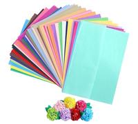 TAKUZA 500 fogli di carta velina, carta trasparente A4, 40 colori, carta per bricolage, carta velina, per fai da te, colore bianco, verde, rosa, carta velina per pompon, fiori di carta