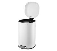 Takywep Pattumiera da bagno da 8 galloni, bidone della spazzatura con pedale quadrato da 30 litri con coperchio a chiusura rallentata per cucina, senza secchio interno, bianco