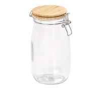 Tala Coperchio in bambù da 1200 ml, coperchio in bambù sostenibile con guarnizione ermetica in silicone, clip resistente e durevole, perfetta soluzione per riporre la casa