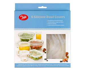 Tala Coperture per ciotole in silicone flessibili ed elastiche, set da 6 pezzi, riutilizzabili, colore: bianco