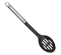 Tala Cucchiaio scanalato in nylon con manico in acciaio inox, ideale per l'uso con utensili da cucina antiaderenti in quanto non graffia il rivestimento, perfetto per servire, lavabile in