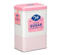 Tala Originals, scatola di latta in metallo, design nostalgico rosa e crema, 18,5 x 18,5 x 19 cm, contiene un sacchetto pieno di zucchero a velo, elegante contenitore da cucina