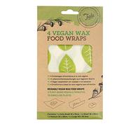 Tala Sacchetti per Alimenti riutilizzabili in Cera di soia vegana, Motivo Foglie, Set da 4 in Dimensioni 16 x 16 cm, 18 x 20 cm, 25 x 28 cm e 33 x 35,5 cm