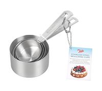Tala Set di 4 misurini in acciaio inossidabile, misure in millilitri e tazze, nido ordinato per riporre, argento metallizzato