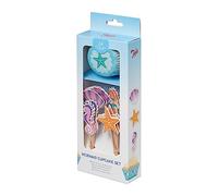 Tala Set di topper per cupcake a forma di sirena, include 24 pirottini e decorazioni, motivo sirena