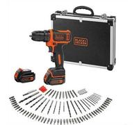 Taladro de pistola Black & Decker BDCDD12BAFC 10,8 V 1,5 Ah 2 batterie