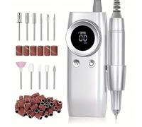 Taladro Portátil para Uñas, Taladro Eléctrico para Uñas con Cabezal De Pulido Y Pantalla, Velocidad Ajustable De 45 000 RPM, Punta De Taladro Reemplazable, para Salones De Belleza.