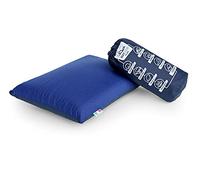 Talamo Italia Cuscino per letto da campeggio, 100% Made in Itala, Guanciale in Memory Foam con cover impermeabile e sfoderabile, Facile da arrotolare, 50x35xh13 cm