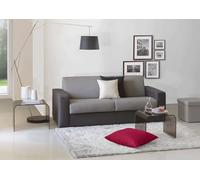 Talamo Italia - Divano Fisso 2 posti Selene, Sofà Soggiorno in Tessuto Imbottito, Braccioli Slim, 100% Made in Italy, Cm 160x95h90, Grigio e Antracite