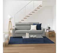 Talamo Italia - Divano fisso 3 posti Julia, Sofà in tessuto imbottito, Poggiatesta regolabili e Braccioli standard, 100% Made in Italy, Cm 220x95h85, Grigio