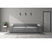 Talamo Italia - Divano fisso 3 posti Simona, Divano componibile lineare, Sofà moderno da soggiorno in tessuto, 100% Made in Italy, Cm 260x95h70, Grigio