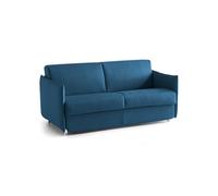 Talamo Italia Divano Fisso 3 posti Virna, Sofà lineare per Salotto, Imbottito, sfoderabile, qualità 100% Made in Italy, 200x95 h90 cm, Blu