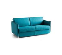 Talamo Italia -Divano fisso 3 posti Virna, Sofà lineare per salotto, imbottito, sfoderabile, Qualità 100% Made in Italy, 200x95 h90 cm, Azzurro