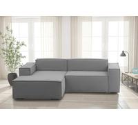 Talamo Italia - Divano Fisso con penisola Daniela, Divano componibile con Chaise Longue Sinistra, Sofà Moderno in Tessuto, 100% Made in Italy, Cm 240x170h70, Grigio