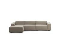 Talamo Italia - Divano Fisso con penisola Licia, Divano componibile con Chaise Longue Sinistra, Sofà Moderno in Tessuto, 100% Made in Italy, Cm 340x170h70, Tortora