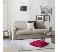 Talamo Italia - Divano letto 2 posti Aleida, Sofà Soggiorno apertura girevole, Tessuto imbottito, Braccioli standard, 100% Made in Italy, Cm 180x95h90, Tortora