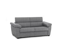 Talamo Italia -Divano letto 2 posti Quinta, Sofà trasformabile per salotto, imbottito, sfoderabile, Qualità 100% Made in Italy, 205x95 h100 cm, Grigio