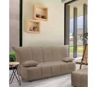 Talamo Italia - Divano letto 3 posti Allegra, Sofà con apertura a carrello in tessuto imbottito, Cuscini inclusi, 100% Made in Italy, Cm 165x90h85, Tortora