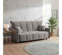 Talamo Italia Divano Letto 3 posti Allyson, Sofà con Apertura a Carrello in Tessuto Imbottito, Braccioli Standard, 100% Made in Italy, Cm 190x90h85, Grigio