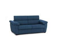 Talamo Italia -Divano Letto 3 posti Quintina, Sofà trasformabile per Salotto, Imbottito, sfoderabile, qualità 100% Made in Italy, 225x95 h100 cm, Blu
