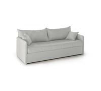 Talamo Italia -Divano letto 3 posti Uberta, Sofà trasformabile per salotto, imbottito, sfoderabile, Qualità 100% Made in Italy, 205x86 h80 cm, Grigio chiaro