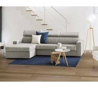 Talamo Italia - Divano letto con penisola Alda, Sofà con penisola contenitore Sinistra, Braccioli standard, 100% Made in Italy, Cm 280x95h85, Tortora