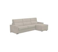 Talamo Italia -Divano Letto con penisola Nuccia, Sofà angolare trasformabile per Salotto, Imbottito, sfoderabile, qualità 100% Made in Italy, 280x160 h100 cm, Beige