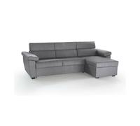 Talamo Italia -Divano Letto con penisola Verdiana, Sofà angolare trasformabile per Salotto, Imbottito, sfoderabile, 100% Made in Italy, 285x160 h100 cm, Grigio
