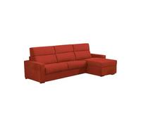 Talamo Italia -Divano Letto con penisola Zosima, Sofà angolare trasformabile per Salotto, Imbottito, sfoderabile, 100% Made in Italy, 280x160 h100 cm, Arancione