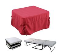 Talamo Italia DMORA Pouf Letto, in tesssuto Color Rosso, cm 75x75x42, Unica