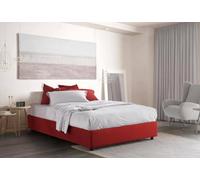 Letto Matrimoniale Maria, Letto Contenitore con Rivestimento in Tessuto, 100% Made in Italy, Apertura Frontale, Adatto per Materasso Cm 160x200, Rosso