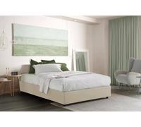 Dmora Letto alla Francese Gioia, Letto Contenitore in Tessuto, Apertura Frontale, con Materasso Cm 140x200 Incluso, 100% Made in Italy, Beige