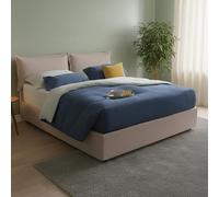 Talamo Italia - Letto alla francese Maya, Letto contenitore con rivestimento in ecopelle, adatto per materasso Cm 140x190, 100% Made in Italy, Tortora