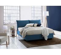 Talamo Italia - Letto alla francese Teresa, Letto contenitore in tessuto, Apertura frontale, con materasso Cm 140x200 incluso, 100% Made in Italy, Blu