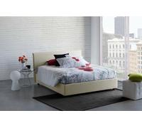 Talamo Italia Letto contenitore Matrimoniale francese Anna, Made in Italy, Letto con rivestimento in tessuto, Apertura frontale, adatto per materasso cm 140x200, Panna