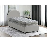 Talamo Italia Letto Luna Singolo con Contenitore con Apertura Laterale, Ecopelle, con Materasso armony, cm 205 x 95 h95, Bianco