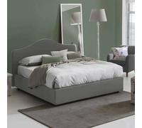 Talamo Italia - Letto matrimoniale Isotta, Letto contenitore con rivestimento in tessuto, 100% Made in Italy, Apertura frontale, adatto per materasso Cm 160x200, Grigio