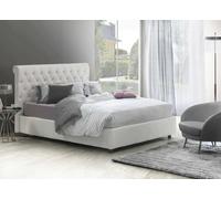 Talamo Italia - Letto matrimoniale Claretta, Letto contenitore e testata in ecopelle, 100% Made in Italy, Apertura frontale, Bianco, adatto a materasso da 160x190 cm