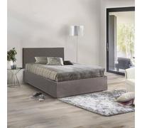 Talamo Italia - Letto matrimoniale Cleneide, Set testata in ecopelle con rete ortopedica e mantovana, 100% Made in Italy, con materasso incluso, Cm 160x190, Bianco