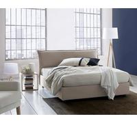Talamo Italia - Letto matrimoniale Clio, Letto contenitore sfoderabile con testiera e giroletto contenitore imbottiti, 100% Made in Italy, adatto per materasso 160x190 cm, Tortora