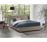 Talamo Italia - Letto matrimoniale Cloide, Letto contenitore con rivestimento in tessuto, 100% Made in Italy, Apertura frontale, con materasso Cm 160x200 incluso, Tortora